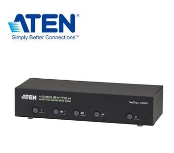 ATEN 將4個音訊/視訊來源連接至單一顯示器或投影機