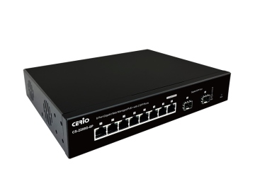 CERIO智鼎CS-2208G-8PA3 2 埠SFP Gigabit + 8埠 10/100/1000M Gigabit PoE+管理型網路交換器 ( 160Watt 內建式電源 )
