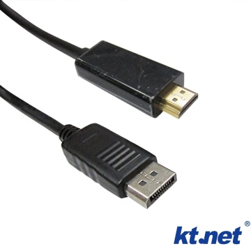 KTNET - DisplayPort(公) to HDMI(公) 訊號轉換線-1.8米
