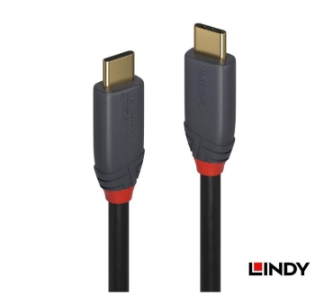 LINDY 林帝 ANTHRA LINE USB 3.2 Gen 2 Type-C 公to公傳輸線+PD智能電流晶片 1m