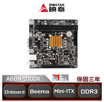 映泰 A68N-2100K 主機板 支援 TPM DDR3 AMD Mini-ITX