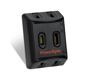群加 PowerSync 包爾星克 2P 3插高耐熱三面壁插/黑色(TC3201)