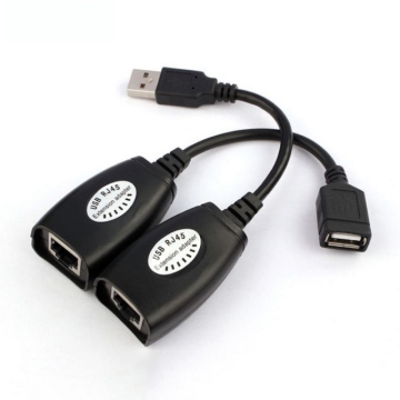 USB轉RJ45 USB訊號延長 USB TO RJ45轉換器 USB訊號放大器 USB 2.0延長線  鍵盤滑鼠網路線RJ45延長器